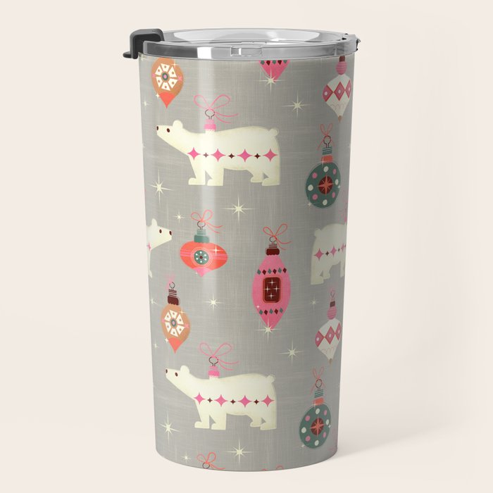 Festive Ornaments And Polar Bear Travel Mug Gallery Image 3