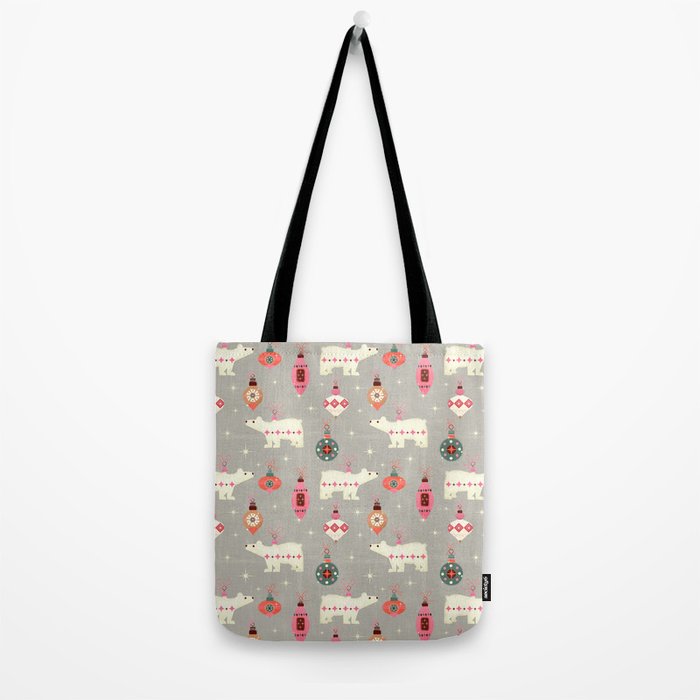 Festive Ornaments And Polar Bear Tote Bag Gallery Image 2