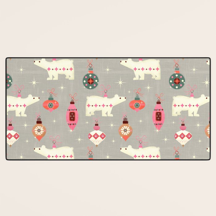 Festive Ornaments And Polar Bear Desk Mat Gallery Image 3
