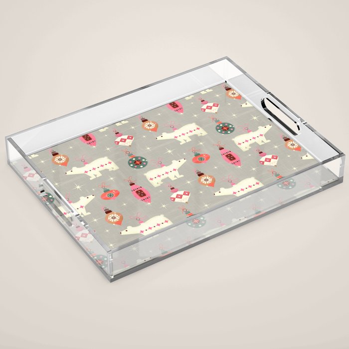 Festive Ornaments And Polar Bear Acrylic Tray Gallery Image 1