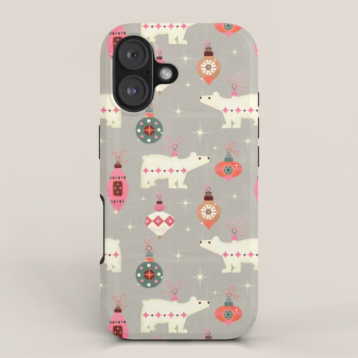 Festive Ornaments And Polar Bear iPhone Case Gallery Image 1
