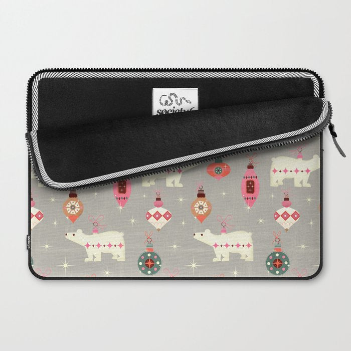 Festive Ornaments And Polar Bear Laptop Sleeve Gallery Image 2