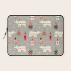 Festive Ornaments And Polar Bear Laptop Sleeve Gallery Image 1