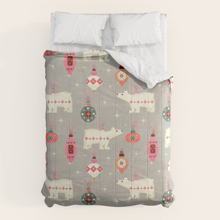 Festive Ornaments And Polar Bear Comforter Gallery Image 1