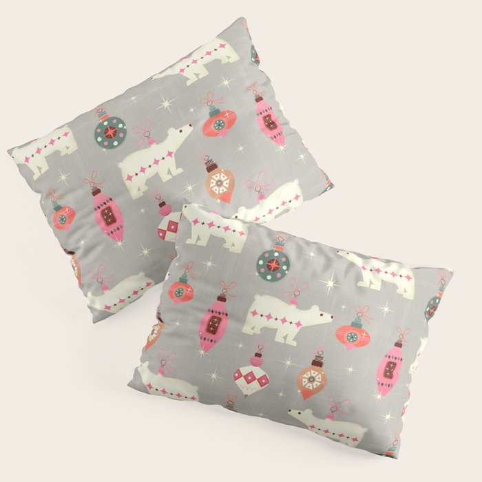 Festive Ornaments And Polar Bear Pillow Sham Gallery Image 3