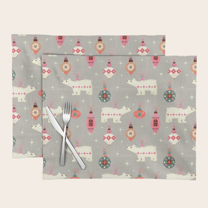 Festive Ornaments And Polar Bear Placemat Gallery Image 1