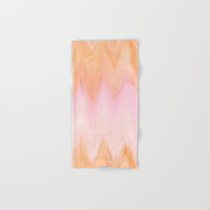 Blush pink orange watercolor hand painted ombre ikat Towels Gallery Image 1