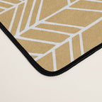 Rustic Herringbone in Mustard Yellow Desk Mat Gallery Image 4