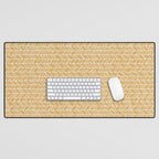 Rustic Herringbone in Mustard Yellow Desk Mat Gallery Image 1