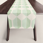 Hexagonal Pattern VI Soft Green Table Runner Gallery Image 1