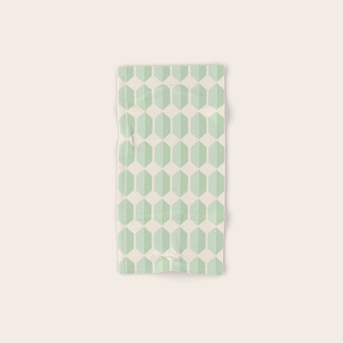 Hexagonal Pattern VI Soft Green Bath Towel Gallery Image 1