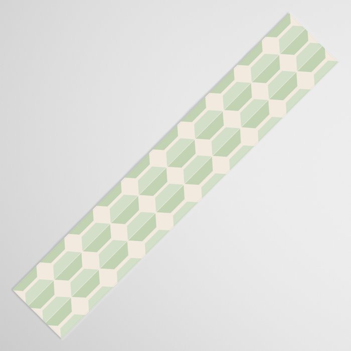 Hexagonal Pattern VI Soft Green Table Runner Gallery Image 3