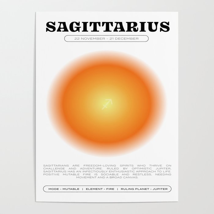 Sagittarius Zodiac Aura Print Poster Gallery Image 1