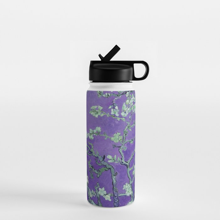 Vincent van Gogh "Almond Blossoms" (edited purple) Water Bottle Gallery Image 1