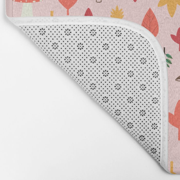 Foraged Mushrooms and Fall Acorns Bath Mat Gallery Image 2