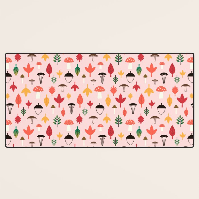 Foraged Mushrooms and Fall Acorns Desk Mat Gallery Image 3