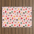 Foraged Mushrooms and Fall Acorns Outdoor Rug Gallery Image 1