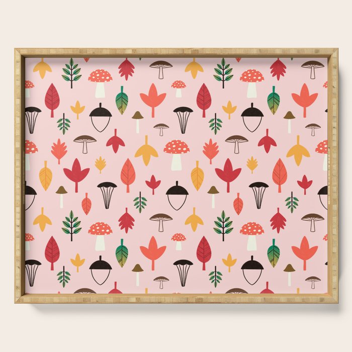 Foraged Mushrooms and Fall Acorns Serving Tray Gallery Image 1