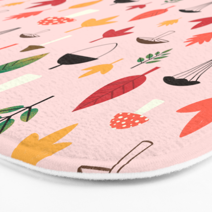 Foraged Mushrooms and Fall Acorns Bath Mat Gallery Image 3