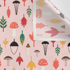 Foraged Mushrooms and Fall Acorns Wall Tapestry Gallery Image 3