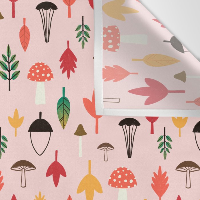 Foraged Mushrooms and Fall Acorns Wall Tapestry Gallery Image 3