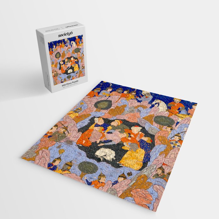 The Seven Sleepers of Ephesus Discovered by Alexander the Great, Folio from a Falnama (Book of Omens)  Jigsaw Puzzle Gallery Image 2