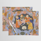 The Seven Sleepers of Ephesus Discovered by Alexander the Great, Folio from a Falnama (Book of Omens)  Placemat Gallery Image 1