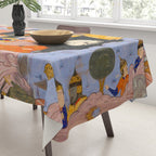 The Seven Sleepers of Ephesus Discovered by Alexander the Great, Folio from a Falnama (Book of Omens)  Tablecloth Gallery Image 3