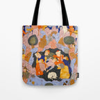 The Seven Sleepers of Ephesus Discovered by Alexander the Great, Folio from a Falnama (Book of Omens)  Tote Bag Gallery Image 1