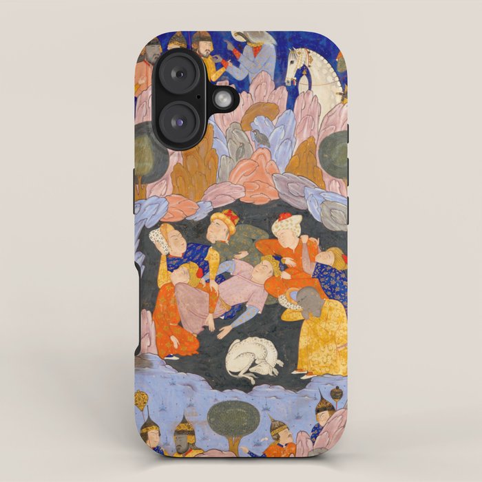 The Seven Sleepers of Ephesus Discovered by Alexander the Great, Folio from a Falnama (Book of Omens)  iPhone Case Gallery Image 1