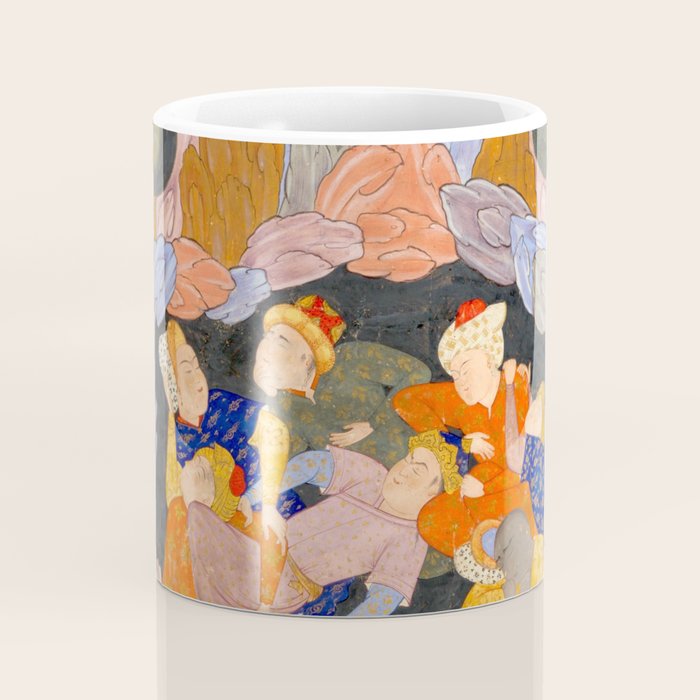 The Seven Sleepers of Ephesus Discovered by Alexander the Great, Folio from a Falnama (Book of Omens)  Coffee Mug Gallery Image 4