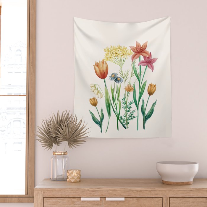 Vibrant Flowers 03 Wall Tapestry Gallery Image 2