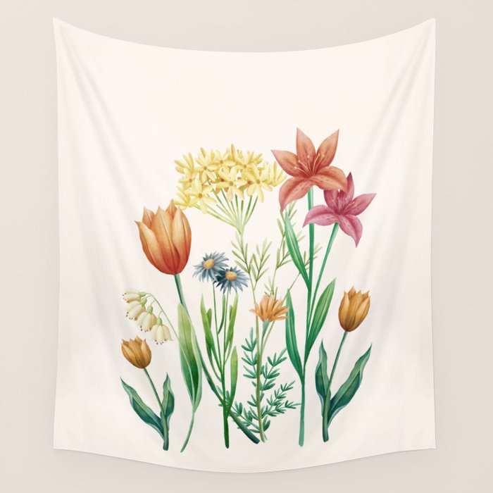 Vibrant Flowers 03 Wall Tapestry Gallery Image 1