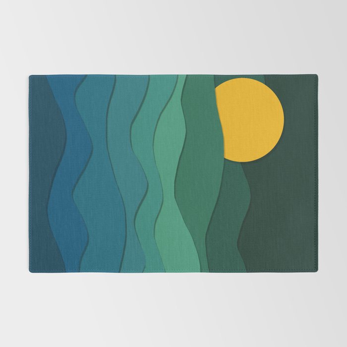 paper moonlight ocean  Rug Gallery Image 2