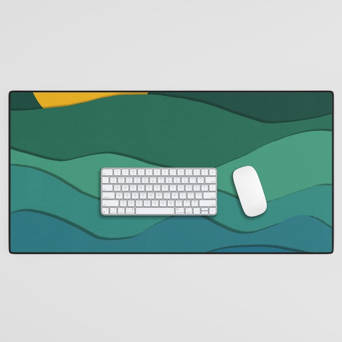 paper moonlight ocean  Desk Mat Gallery Image 1
