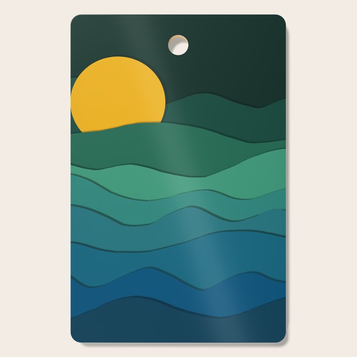 paper moonlight ocean  Cutting Board Gallery Image 1