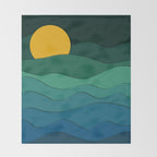 paper moonlight ocean  Throw Blanket Gallery Image 2
