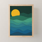 paper moonlight ocean  Mini Art Print Gallery Image 1