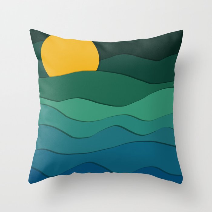 paper moonlight ocean  Throw Pillow Gallery Image 6