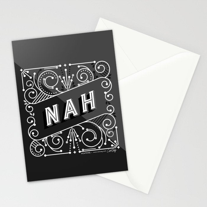 Nah - Black & Grey Palette Stationery Card Gallery Image 2