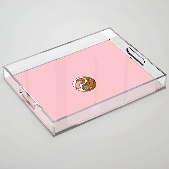 Mushroom Yin Yang Acrylic Tray Gallery Image 1