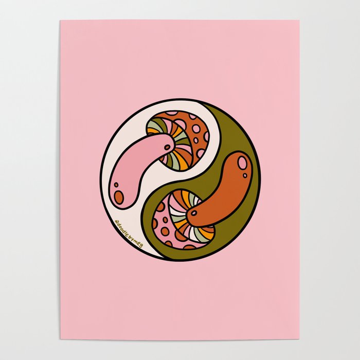 Mushroom Yin Yang Poster Gallery Image 1