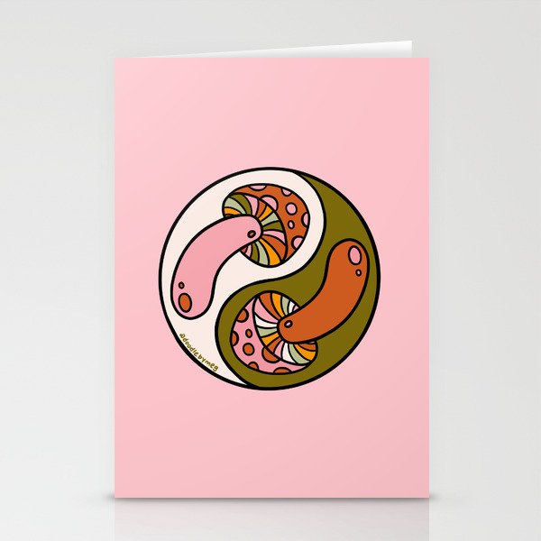 Mushroom Yin Yang Stationery Card Gallery Image 1