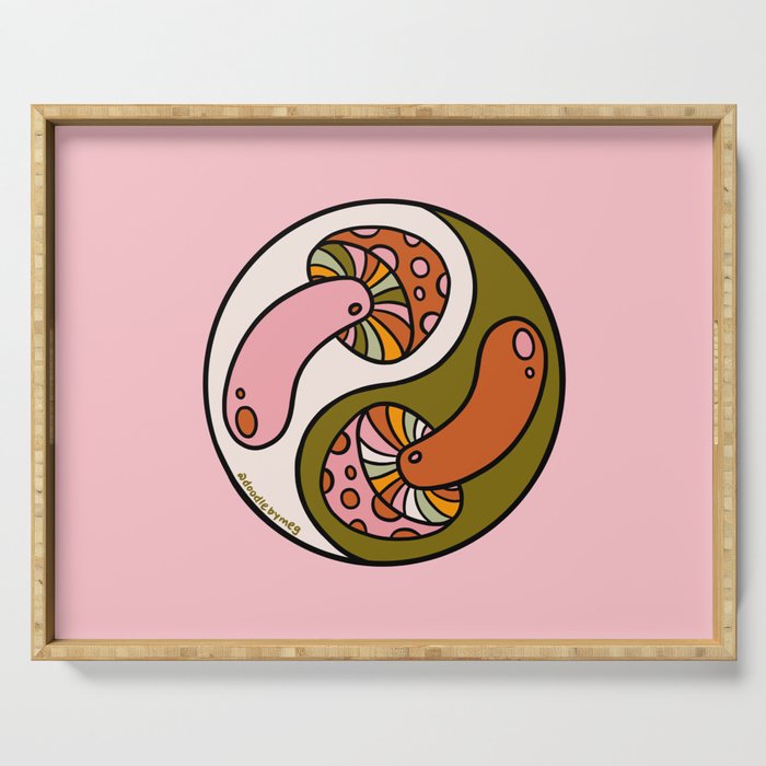 Mushroom Yin Yang Serving Tray Gallery Image 1