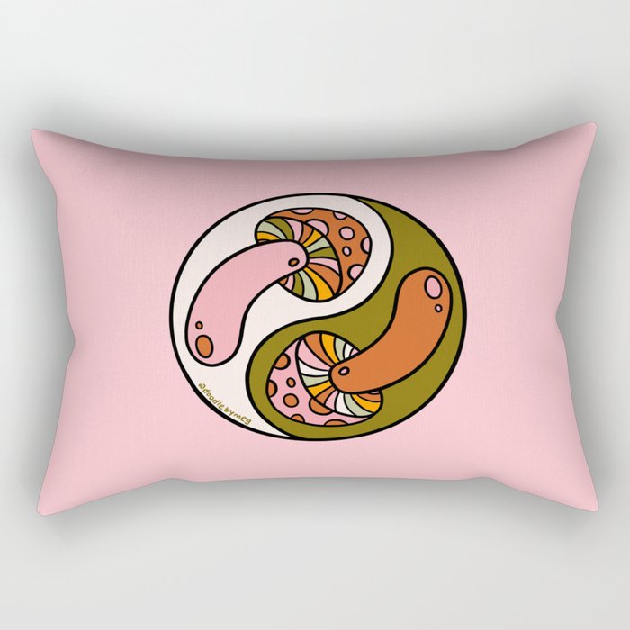 Mushroom Yin Yang Rectangular Pillow Gallery Image 2