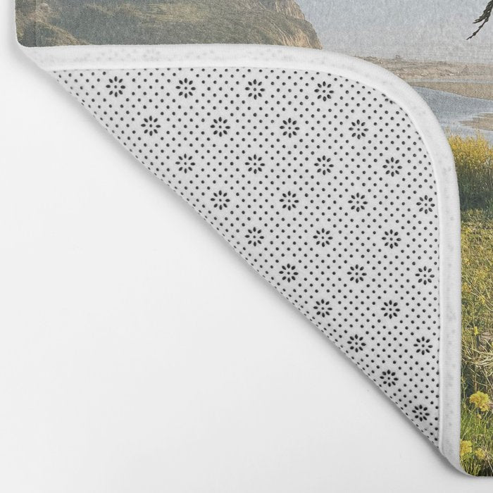 Coastal California Sunset With Wildflowers Bath Mat Gallery Image 2
