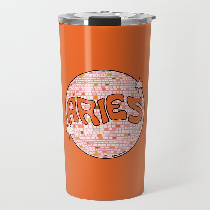 Aries Disco Ball Travel Mug Gallery Image 1