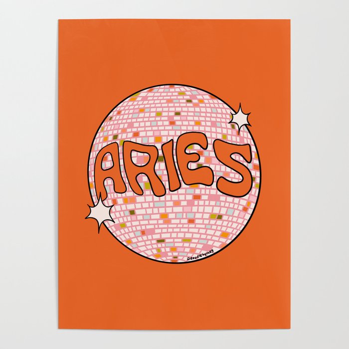 Aries Disco Ball Poster Gallery Image 1