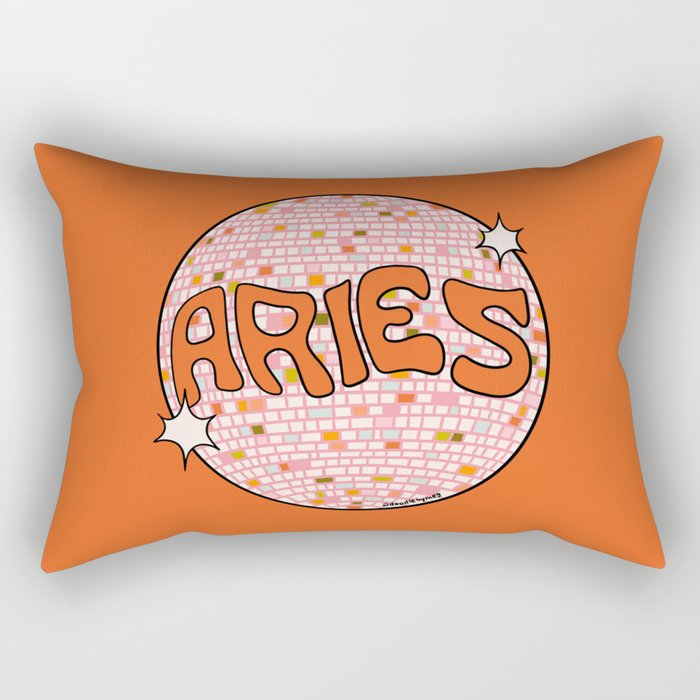 Aries Disco Ball Rectangular Pillow Gallery Image 1