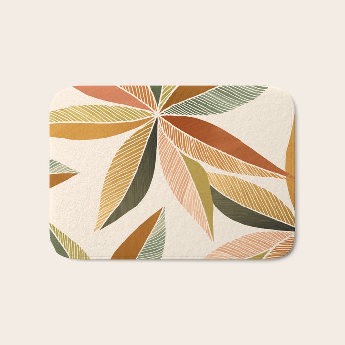 Autumn Japanese Maple Botanical Design Bath Mat Gallery Image 1